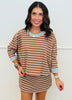Mocha Striped Contrast Sweatshirt (Reg.)