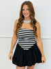 Black Striped Bubble Hem Mini Dress (Reg.)