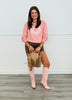Pink Lace Horse Shoe Sweatshirt (Reg & Plus)