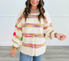 Multi Stripe Oversize Knit Sweater (Reg & Plus)