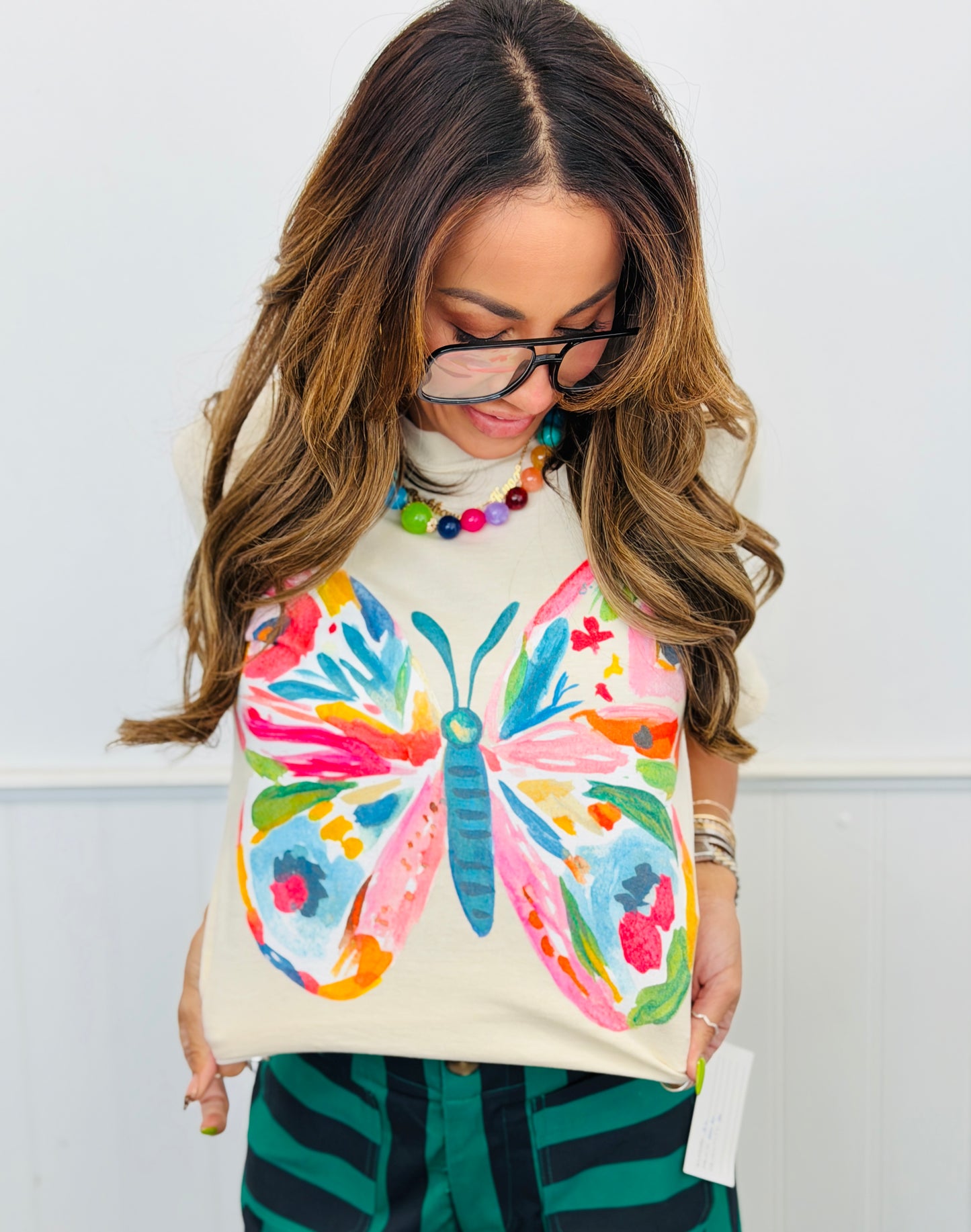 In Full Color Butterfly Graphic Tee (Reg. and Plus)