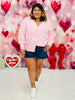 Light Pink Lace Heart Button Up Cardigan (Reg.)