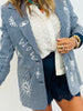 Blue Striped Only You Determine Power Blazer (Reg.)