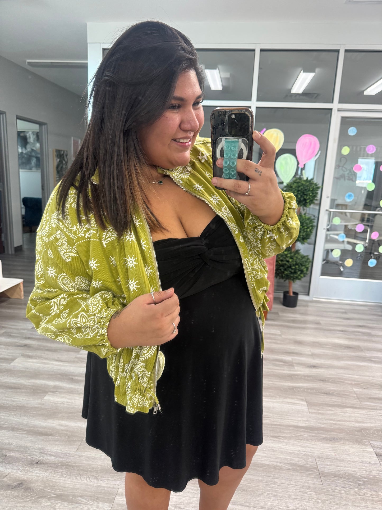 Golden Lime Bandana Print Bomber Jacket (Reg.)