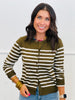 Striped Sensation Sweater Cardigan (Reg & Plus)- 4 Colors