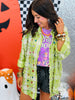 Green Plaid Multi Crystal Shacket (One Size)