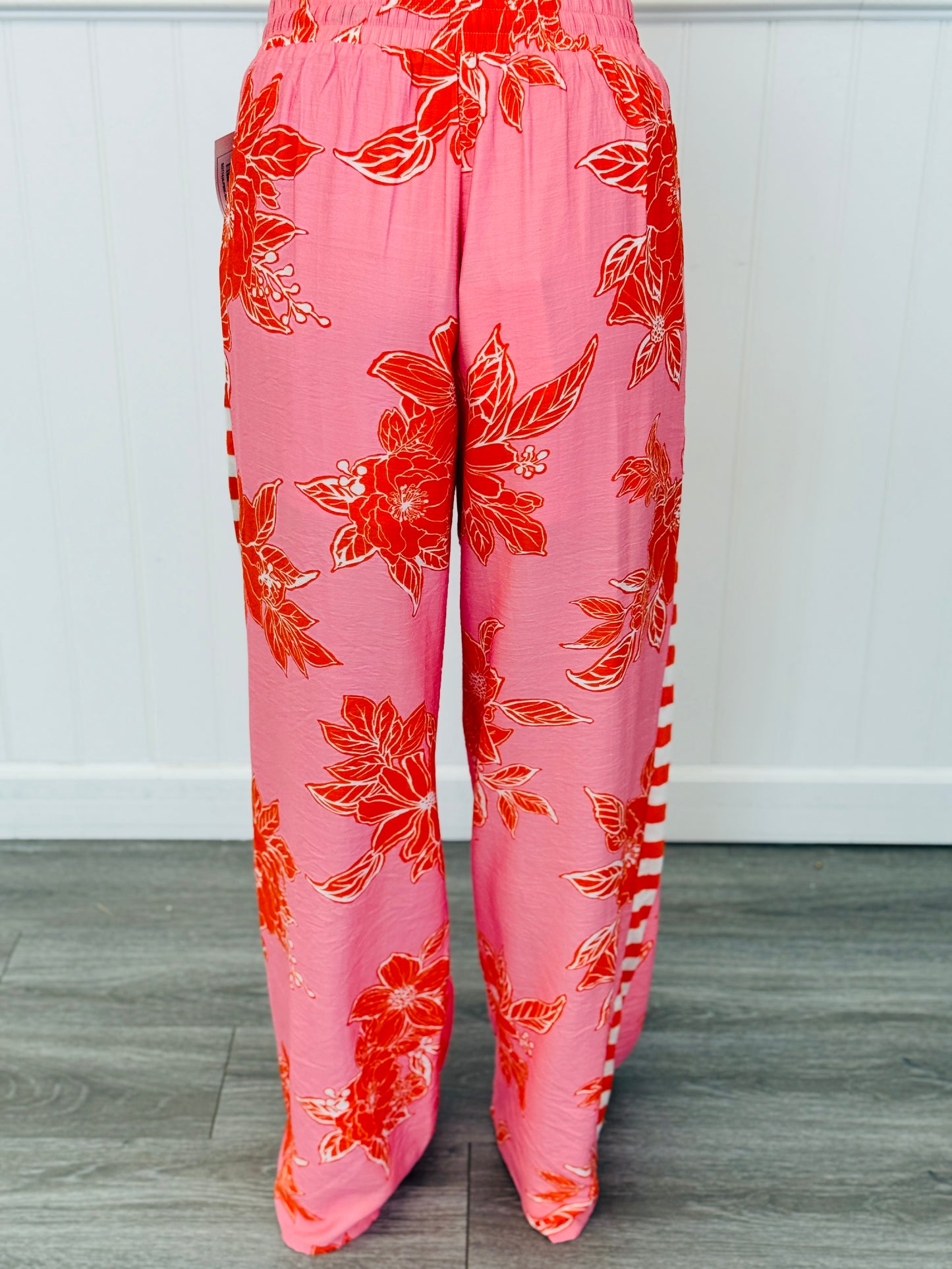 Floral Breeze Contrast Stripe Pants (Reg.) - 2 Colors