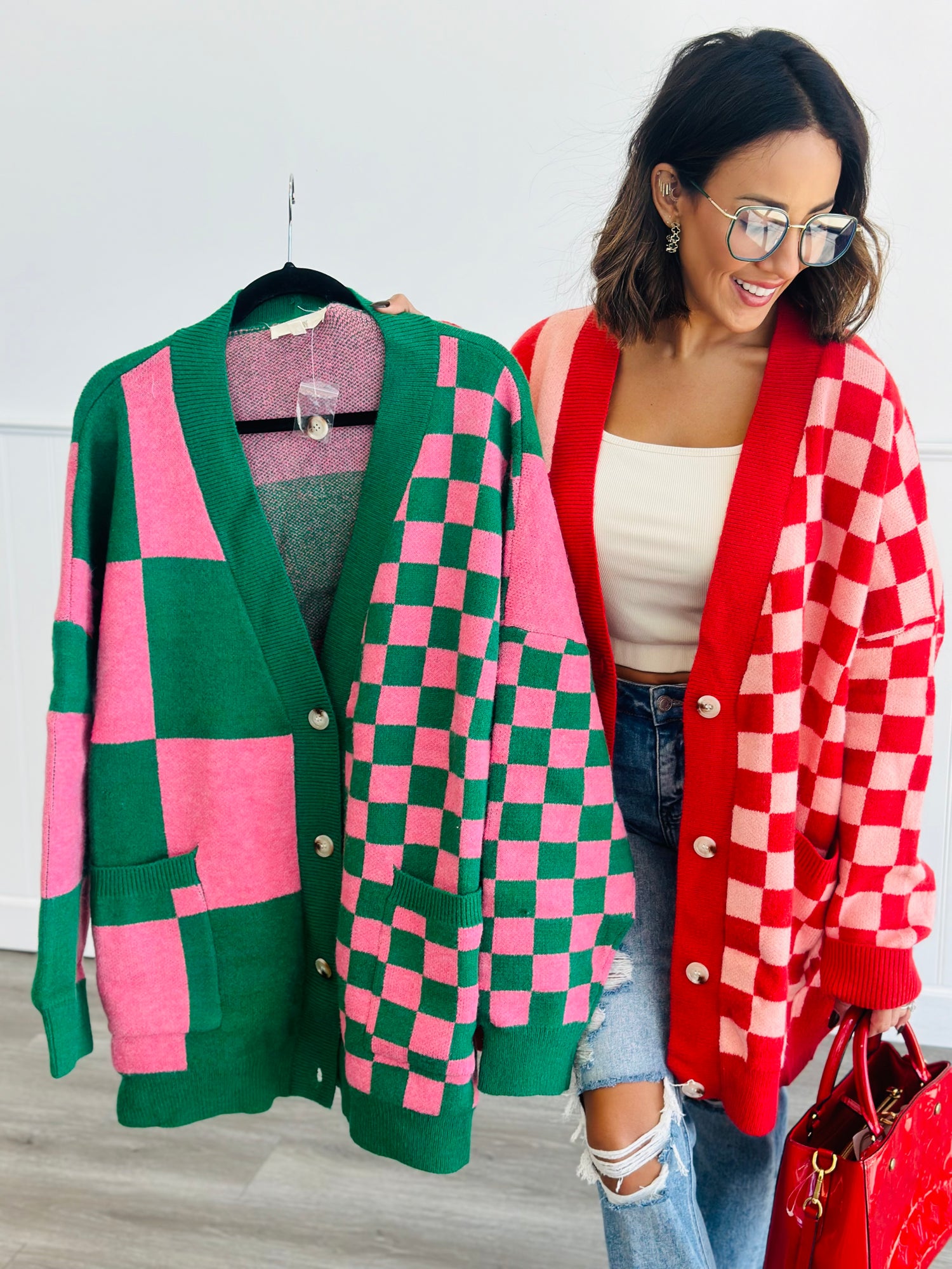 Checkmate Colors Checkmate Sweater Cardigan (Reg & Plus)-2 Colors – Walker Rose Boutique