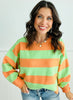 Bold Stripe Relaxed Fit Pullover Sweater (Reg)-2 Colors