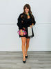 Cream/Black Silky Polka Dot Lace Trim Shorts (Reg & Plus)