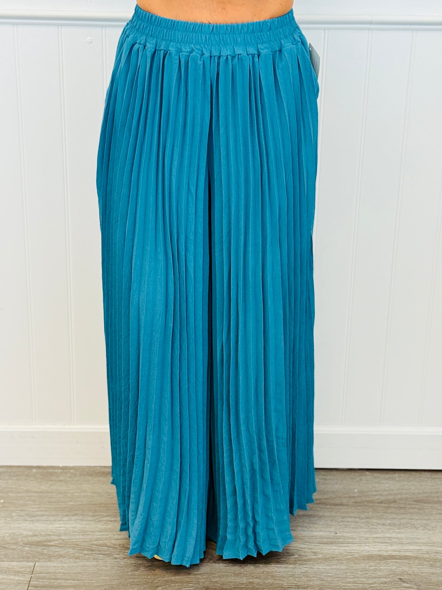 Pleated Asymmetric Top & Pant Set (Reg.)-4 Colors