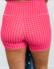 Hot Pink Gingham Print Biker Shorts (Reg.)