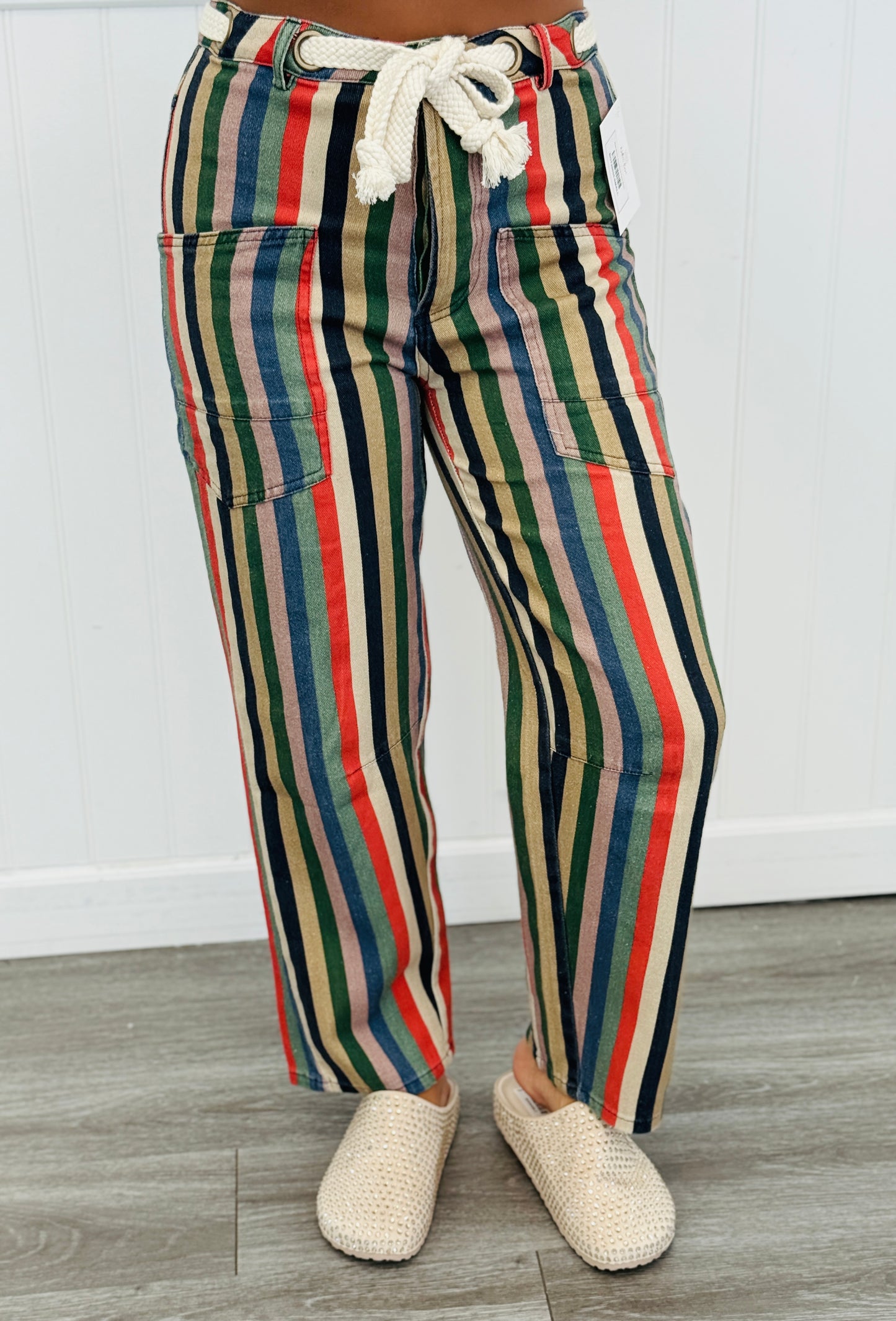 Multi Stripes String Barrel Pants (Reg.)