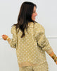 Taupe Polka Dot Zip Up Jacket (Reg. and Plus)