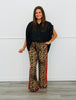 Taupe Leopard Print Side Stripe Pants  (Reg & Plus)