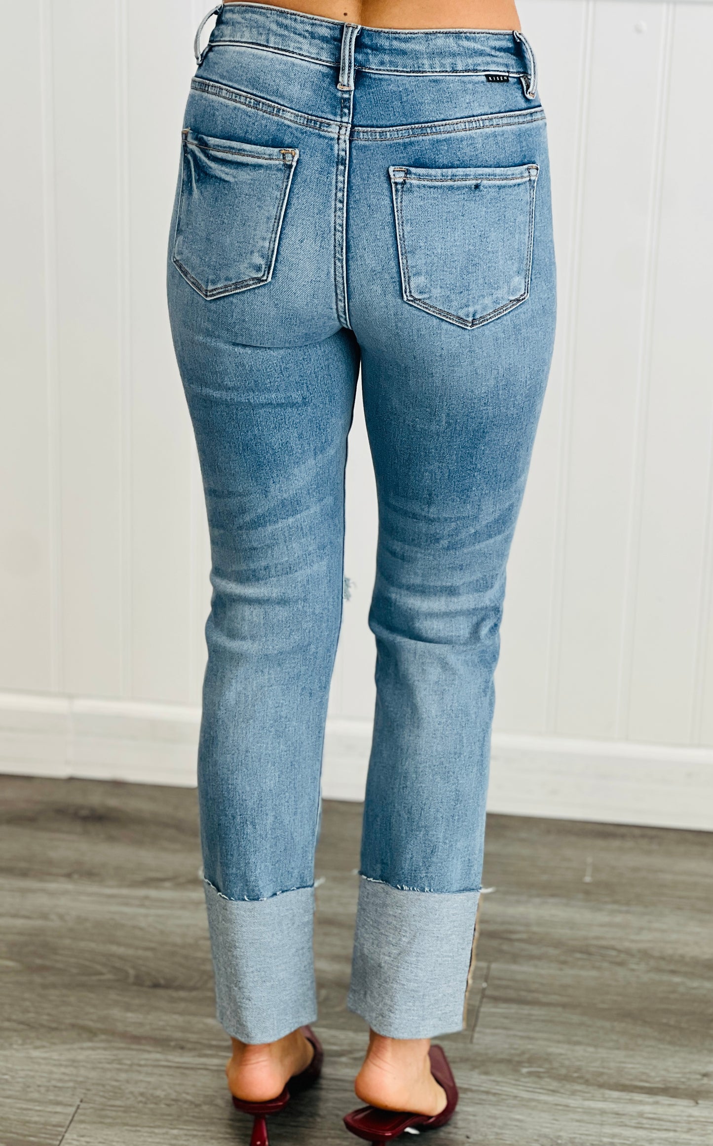 Risen Today's The Day Medium Wash Cuffed Jeans (Reg & Plus)