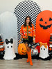 Queen Of Sparkles Orange Halloween Dogs Button Up Cardigan (Reg. and Plus)