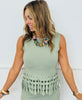 Fringe Hem Sleeveless Top (Reg.) - 2 Colors