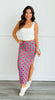 Green/Pink Checkered Side Slit Midi Skirt (Reg & Plus)