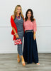 Red Striped Tie Back Top (Reg.)
