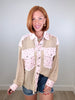 POL Pink Latte Multi Contrast Button Down Top (Reg)
