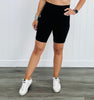Black Ribbed Seamless Biker Shorts (Reg & Plus)