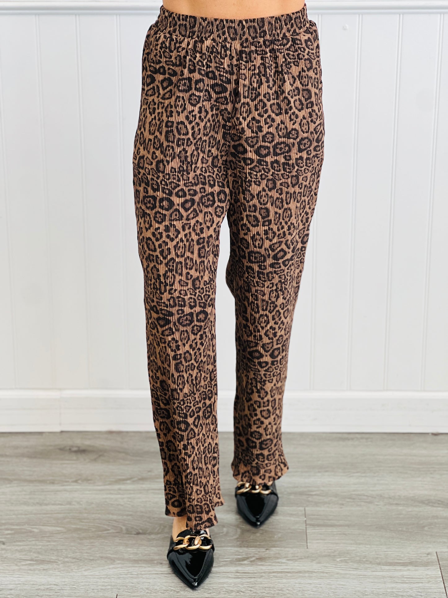 Mocha Leopard Shirt & Pants Set (Reg & Plus)