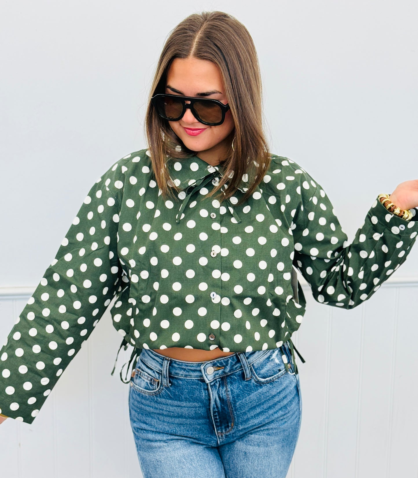 Olive Polka Dot Jacket (Reg.)