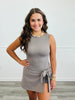 Taupe Sleeveless Wrap Romper (Reg.)