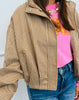 Camel High Neck Bomber Jacket (Reg.)