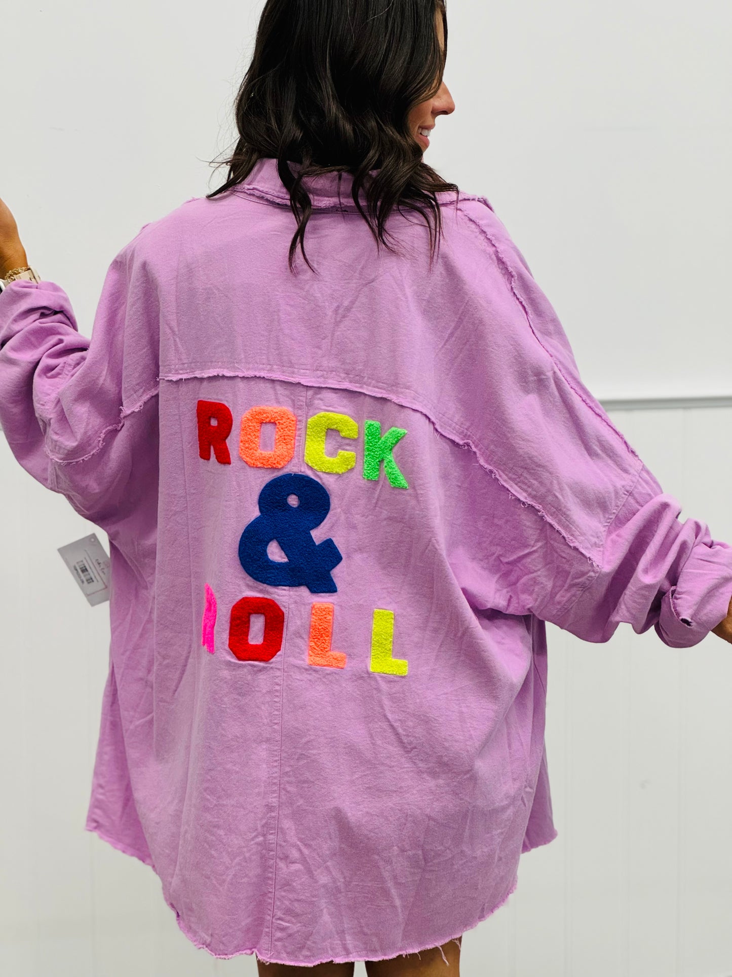 Lilac Rock & Roll Button Down Top (Reg. & Plus)