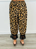 Brown Leopard Lace Hem Blomer Pants (Reg & Plus)