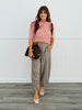 Pink Short Sleeve Bow Tie Cardigan (Reg.)