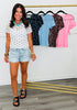 Polka Dot Mesh Blouse (Reg & Plus) - 5 Colors