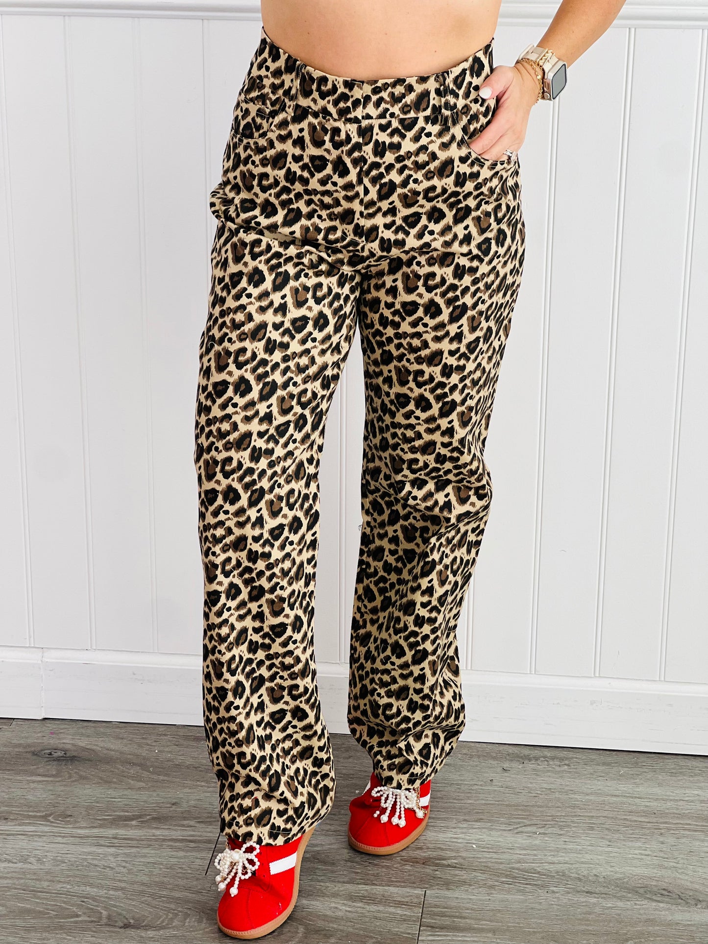 Leopard Pocket Straight Pants (Reg.)