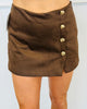 Gold Button Side Zip Mini Skort (Reg.) - 4 Colors
