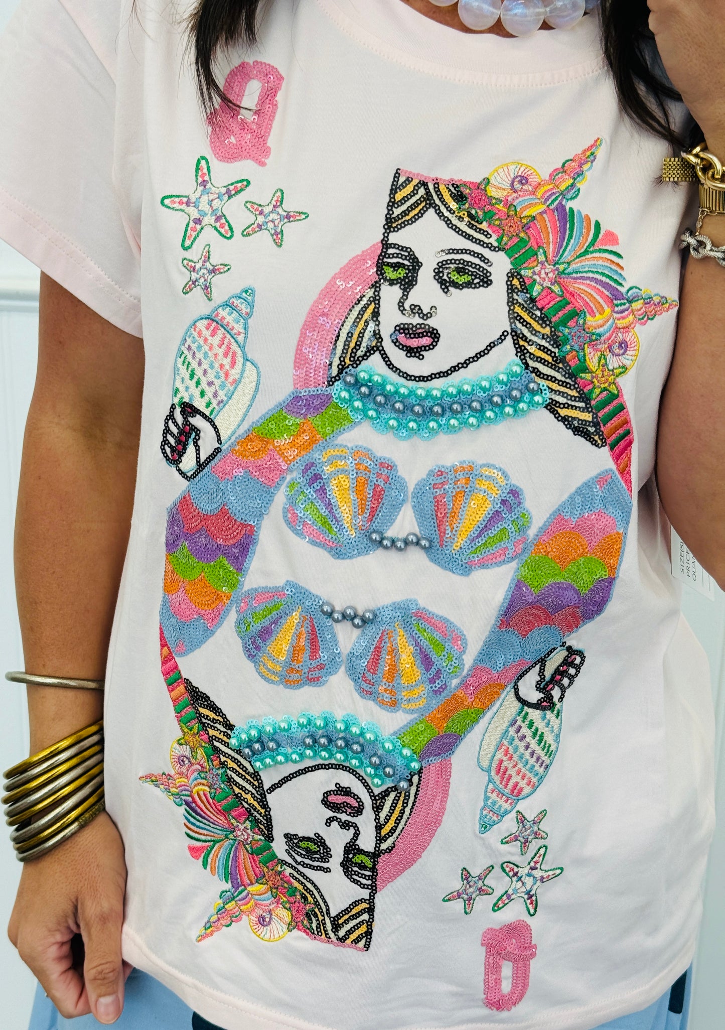 Queen Of Sparkles Light Pink Queen Of The Sea Tee (Reg. & Plus)