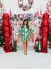 Queen Of Sparkles White & Green Plaid Holly Button Up Ruffle Dress (Reg. and Plus)