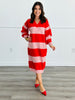 Striped Sensation Midi Sweater Dress (Reg & Plus)-2 Colors