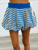 Royal Blue Multi Stripe Bubble Mini Skirt (Reg.)