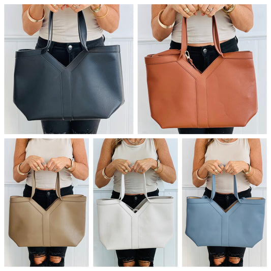 The Amelia Faux Leather Bag Set (5 colors)