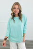 Long Sleeve Round Neck Top (Reg. and Plus)- 2 Colors