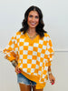 Washed Checkerboard Sweatshirt (Reg & Plus)-2 Colors