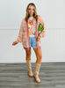 Pink Multi Striped Open Front Cardigan (Reg.)