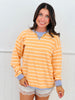Contrast Trim Striped Sweater Top (Reg.)-4 Colors