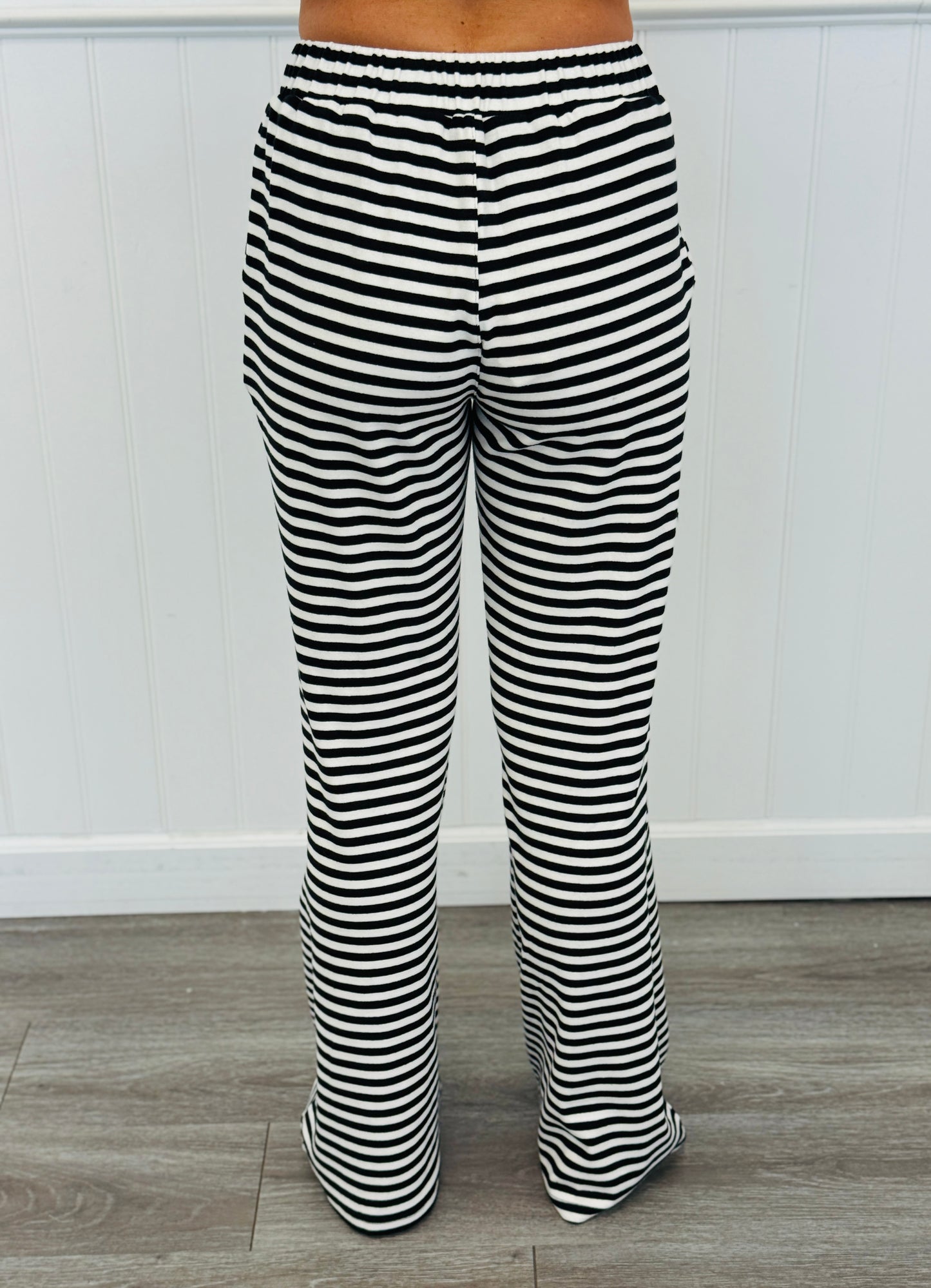 Black Striped Tube Top & Pants Set (Reg.)