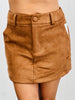Brown Faux Leather Mini Skort (Reg.)