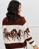 Brown Horse Collared Cardigan (Reg.)