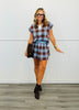 Blue Plaid Sweater Knit Mini Skirt (Reg.)