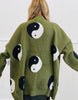 Olive Oversized Yin Yang Cardigan (Reg & Plus)